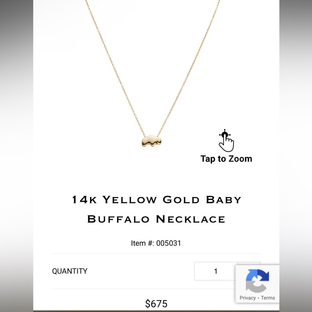 Golden Bear 14k Yellow Gold Baby Buffalo Necklace
